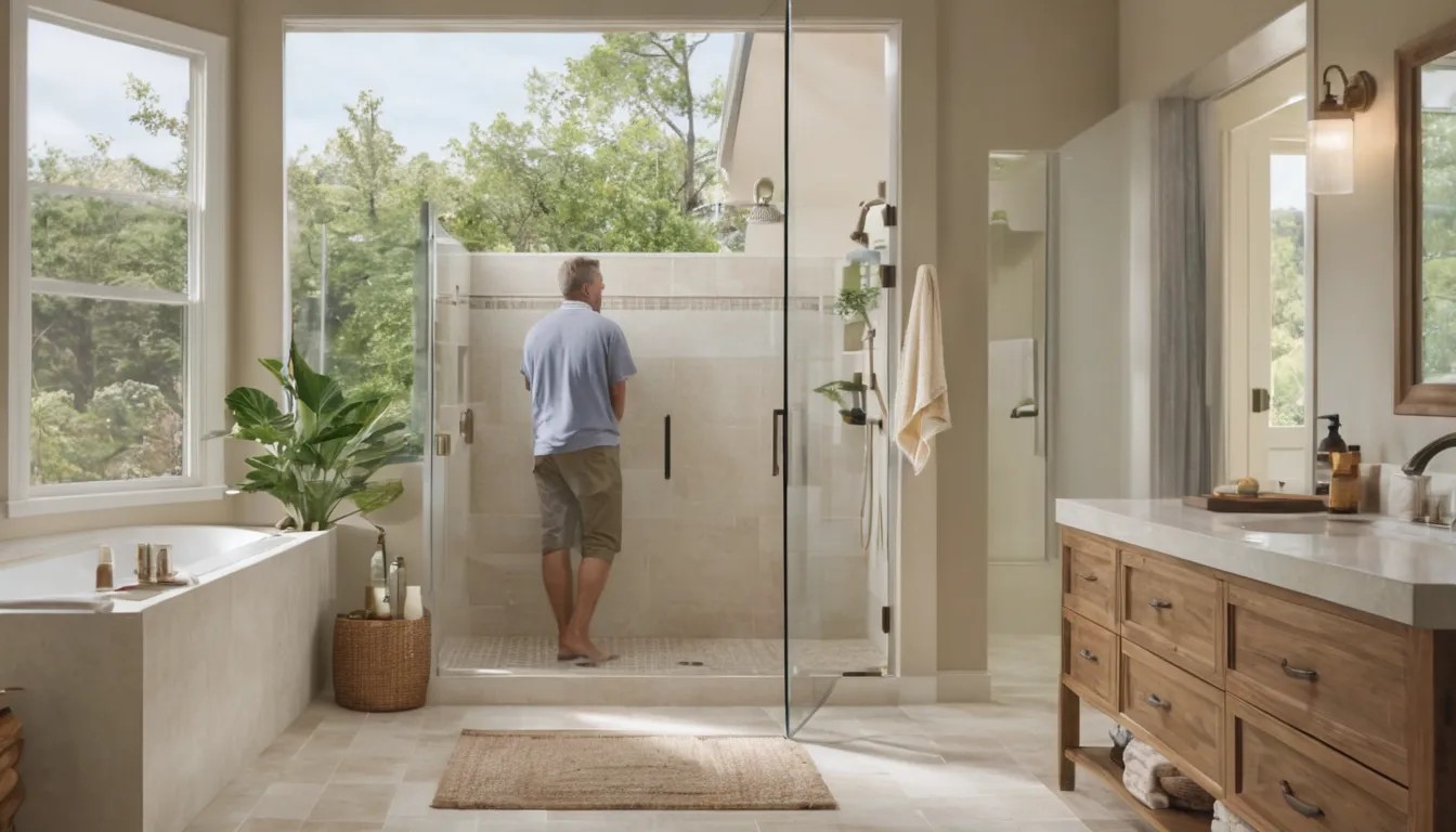 A bright, updated bathroom with a walk-in shower in a Portland home