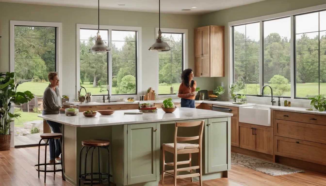 Bright, newly remodeled kitchen in a Portland area home with white cabinets and quartz counters